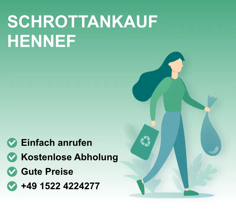 Schrottankauf in Hennef – Ihr zuverlässiger Partner für Altmetall Sie möchten Ihren Schrott loswerden und dabei noch einen fairen Preis erzielen? Unser Schrottankauf in Hennef (Sieg) bietet Ihnen eine unkomplizierte Lösung! Wir kaufen Altmetalle wie Kupfer, Messing, Kabelschrott und vieles mehr.